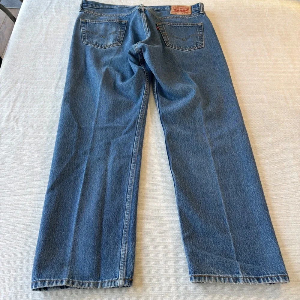 Levis 501 Original Fit Button Fly Straight Leg Blue Denim Jeans Mens 36x29